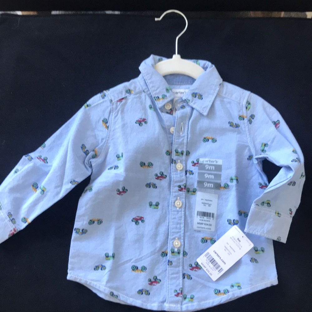 Carters boy shirt with cars on it